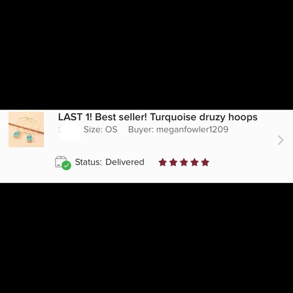 LAST! Best seller! Turquoise druzy hoops - Picture 8 of 11